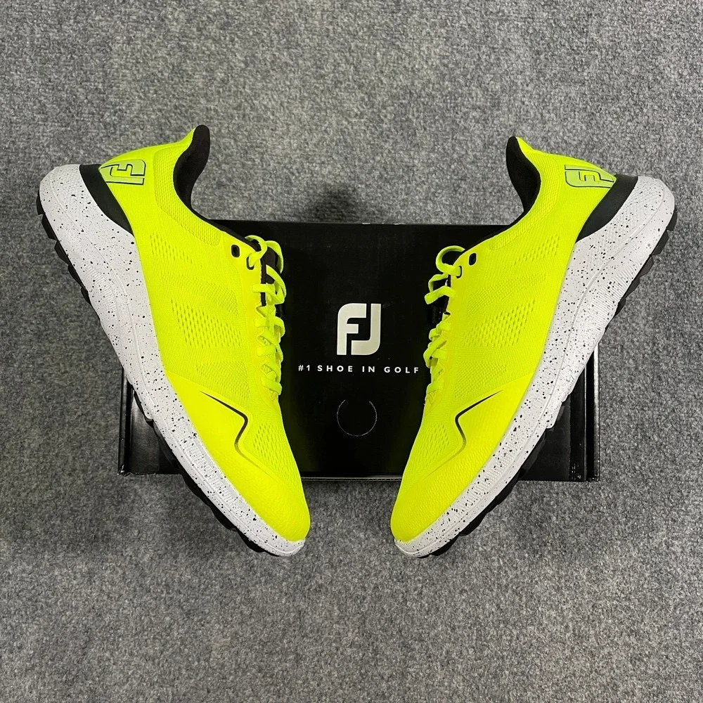 Footjoy FJ Flex Spikeless Golf Shoes Mens 10.5 Medium Citrus Glow Yellow 56145